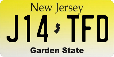 NJ license plate J14TFD