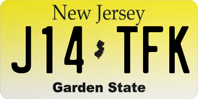 NJ license plate J14TFK