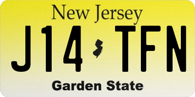 NJ license plate J14TFN