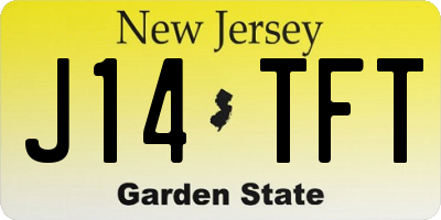 NJ license plate J14TFT