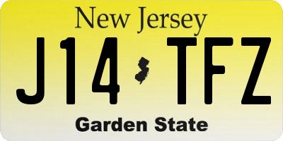 NJ license plate J14TFZ