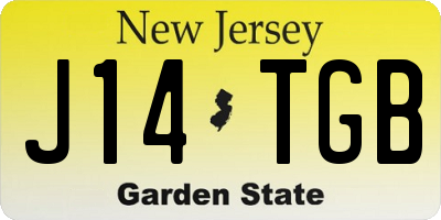 NJ license plate J14TGB