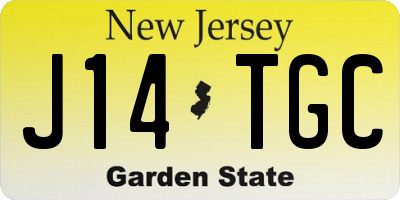 NJ license plate J14TGC