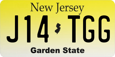 NJ license plate J14TGG