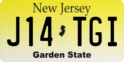 NJ license plate J14TGI