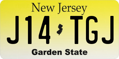 NJ license plate J14TGJ