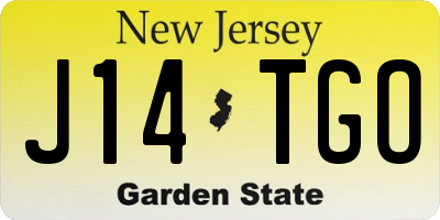 NJ license plate J14TGO