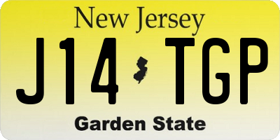 NJ license plate J14TGP
