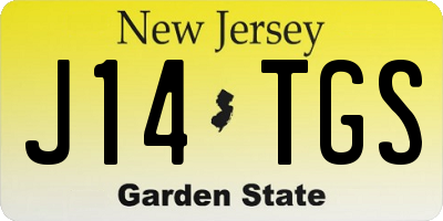 NJ license plate J14TGS