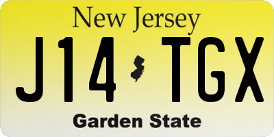 NJ license plate J14TGX