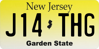 NJ license plate J14THG
