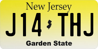 NJ license plate J14THJ