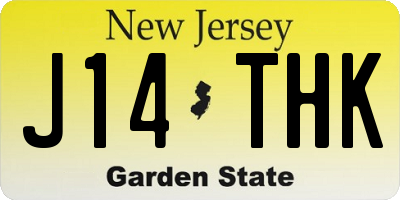 NJ license plate J14THK