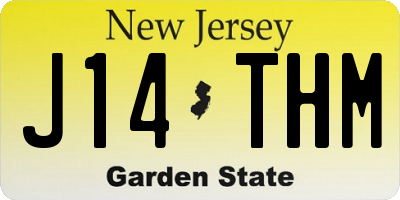 NJ license plate J14THM