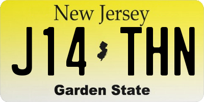 NJ license plate J14THN