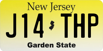 NJ license plate J14THP