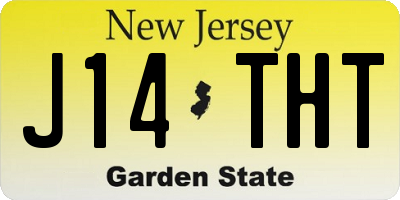 NJ license plate J14THT