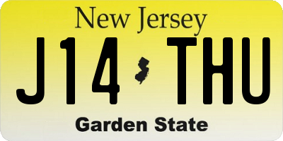 NJ license plate J14THU