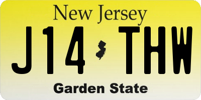 NJ license plate J14THW