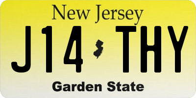 NJ license plate J14THY