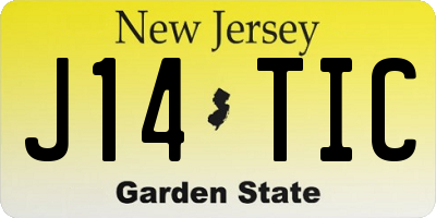 NJ license plate J14TIC