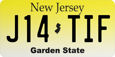 NJ license plate J14TIF