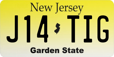 NJ license plate J14TIG
