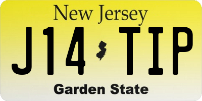 NJ license plate J14TIP