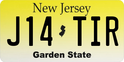 NJ license plate J14TIR