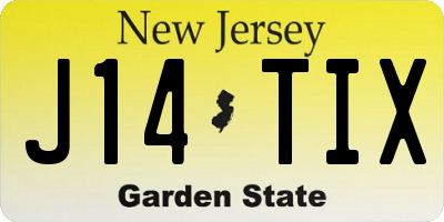 NJ license plate J14TIX
