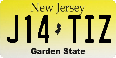 NJ license plate J14TIZ