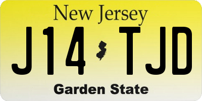 NJ license plate J14TJD