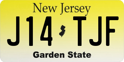 NJ license plate J14TJF
