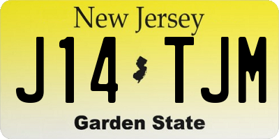 NJ license plate J14TJM