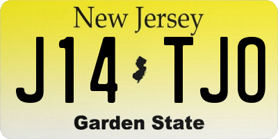 NJ license plate J14TJO