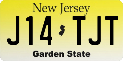 NJ license plate J14TJT