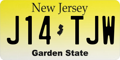 NJ license plate J14TJW