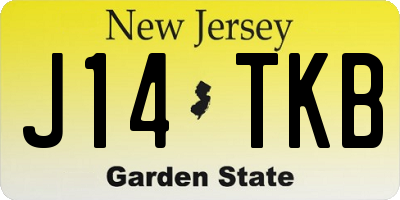 NJ license plate J14TKB
