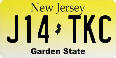 NJ license plate J14TKC
