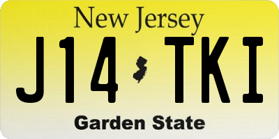 NJ license plate J14TKI