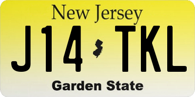 NJ license plate J14TKL