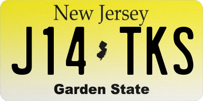 NJ license plate J14TKS