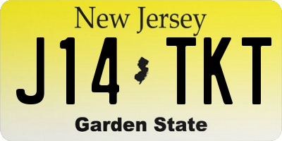 NJ license plate J14TKT