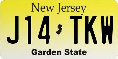 NJ license plate J14TKW