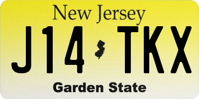 NJ license plate J14TKX