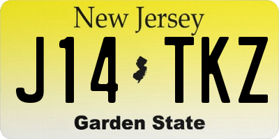 NJ license plate J14TKZ