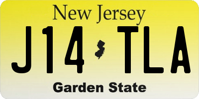 NJ license plate J14TLA
