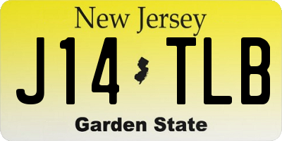 NJ license plate J14TLB