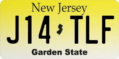 NJ license plate J14TLF