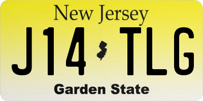 NJ license plate J14TLG